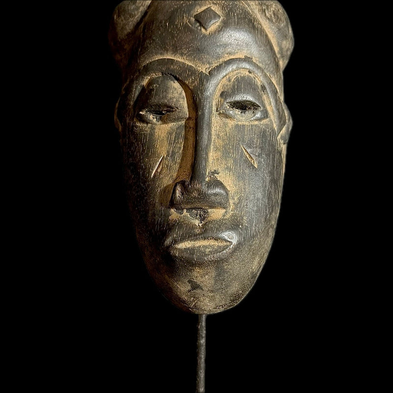 African Tribal Face Mask Wood Hand Carved Vintage Wall Hanging Guro Mask-G1960
