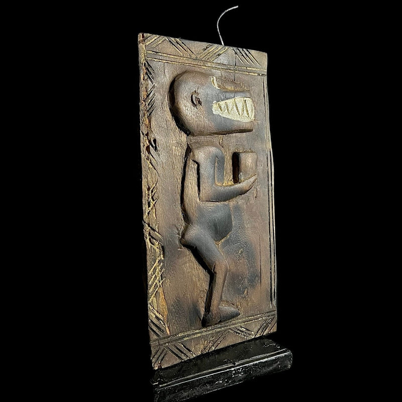 African Dogon Carved Wood Granary Door, Mali Handmade Granary Door-G1747