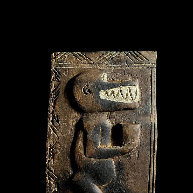 African Dogon Carved Wood Granary Door, Mali Handmade Granary Door-G1747