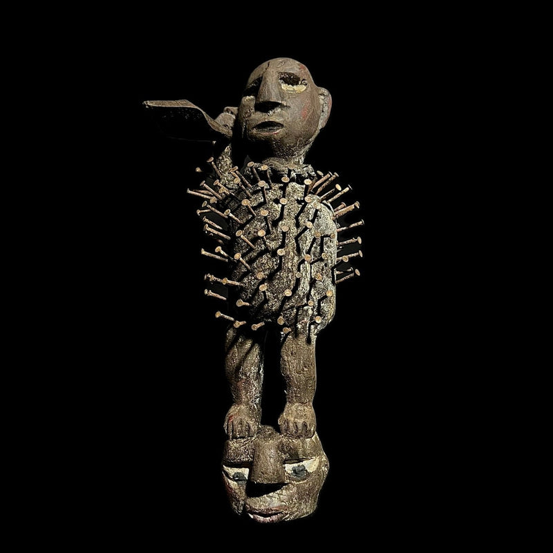 African wooden figures primitive decor Nkisi N’Kondi hand carved statue -G2036