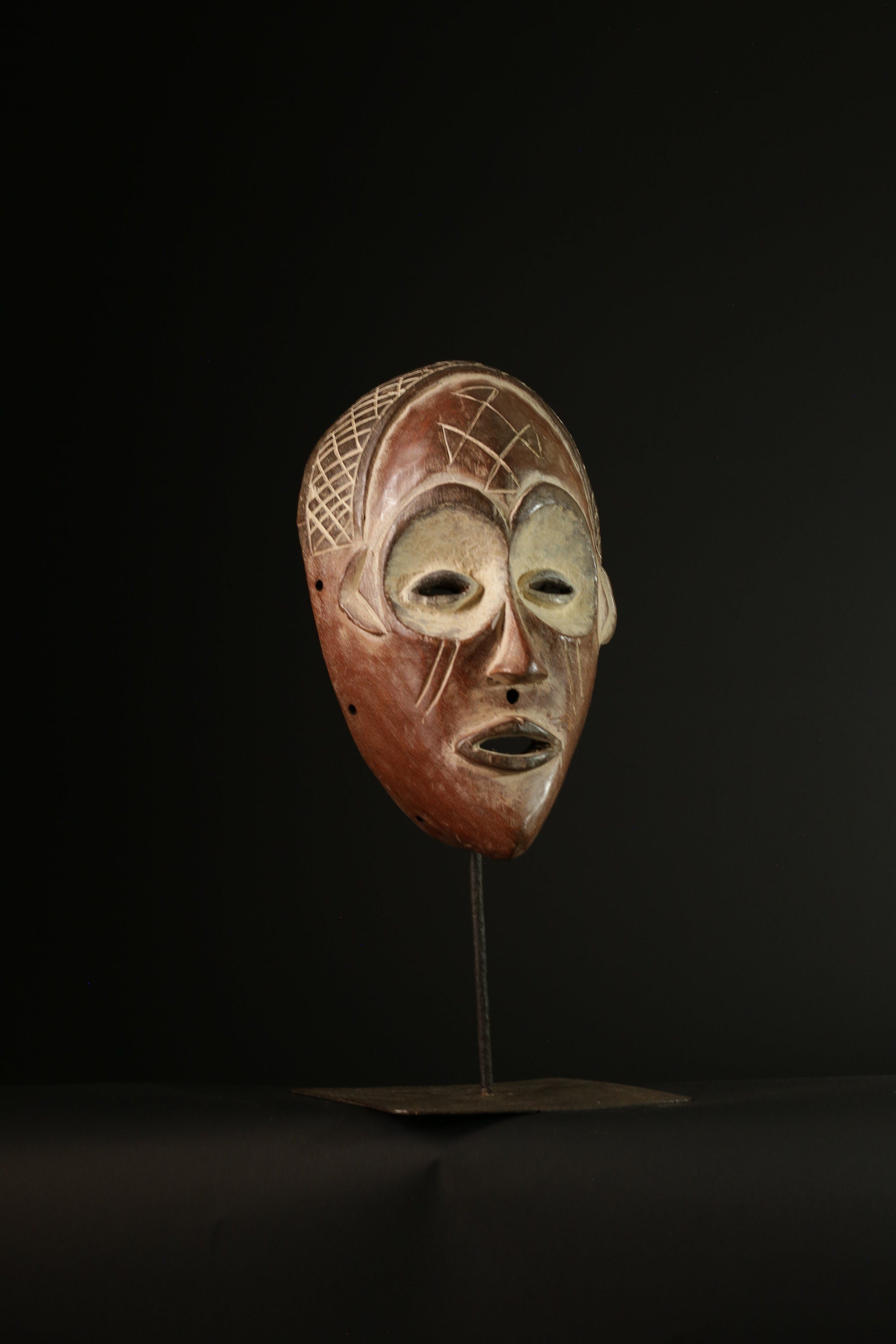 African mask antiques tribal mask vintage Wood mask Carved Chokwe mask-G2016