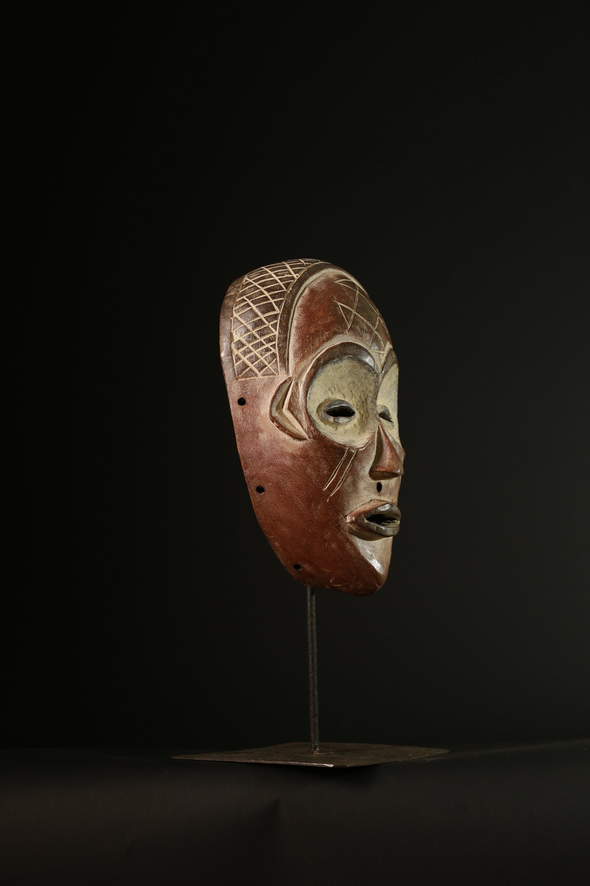 African mask antiques tribal mask vintage Wood mask Carved Chokwe mask-G2016