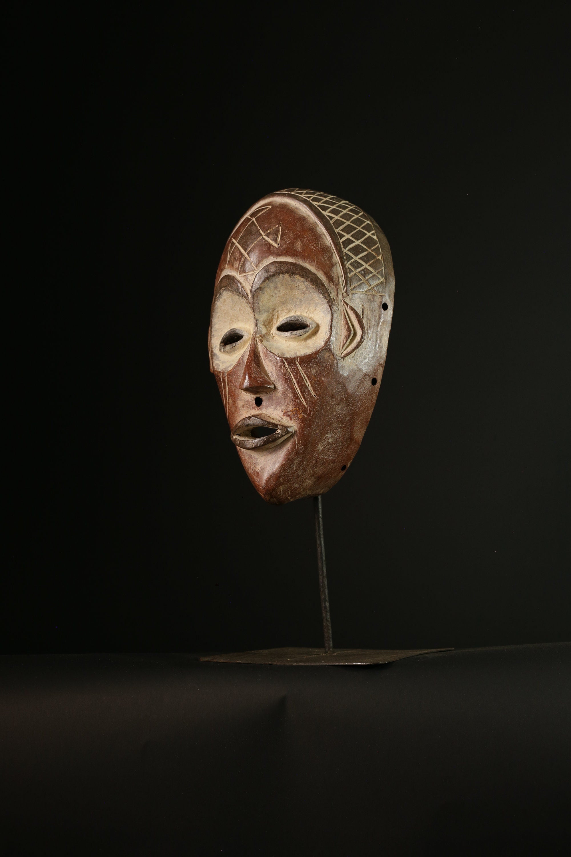 African mask antiques tribal mask vintage Wood mask Carved Chokwe mask-G2016
