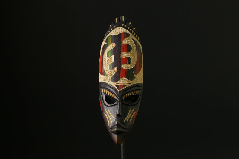 African mask African Colorful Mask Hand Carved Traditional Wooden Wall Decor Tribe Ghana-G2058