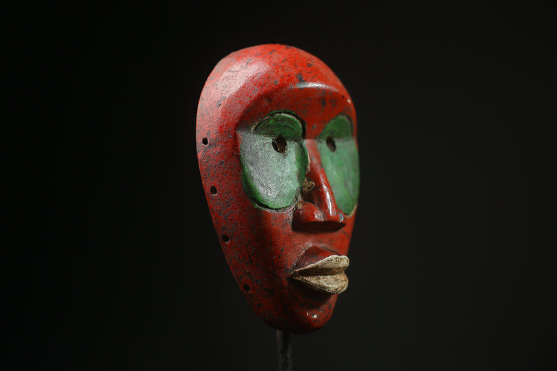 African  Baule Antique African Masks Wood Hand Carved Wall Hanging Masks -G2069