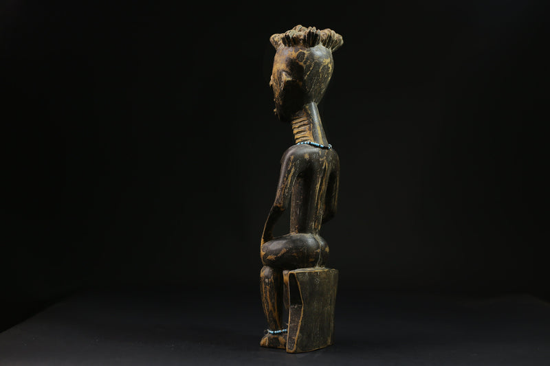 African Vintage Hand Carved Wooden African Yoruba maternity figure statue-G2078