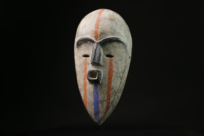 African Tribal Face Mask Authentic traditional Muminia mask in Lega art-G2086