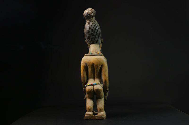 African Tribal Art Wooden Carved statue tribal wood Fang figurine statue -G2098