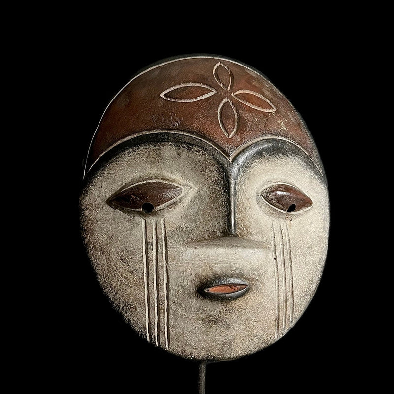 African Mask Nigerian Igbo Wood Carved Spirit Mask Vintage Wall Hanging-G1850