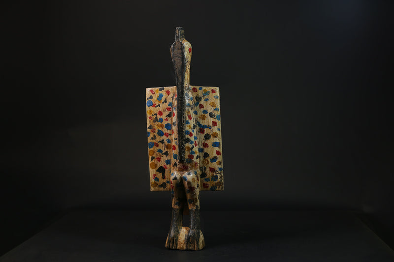 African Hornbill Bird Senufo People vintage carved wood Hanging statue-G2125