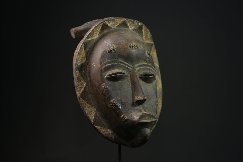 African Tribal Wood masks Baule Carved wooden art masks Burkina Faso-2506