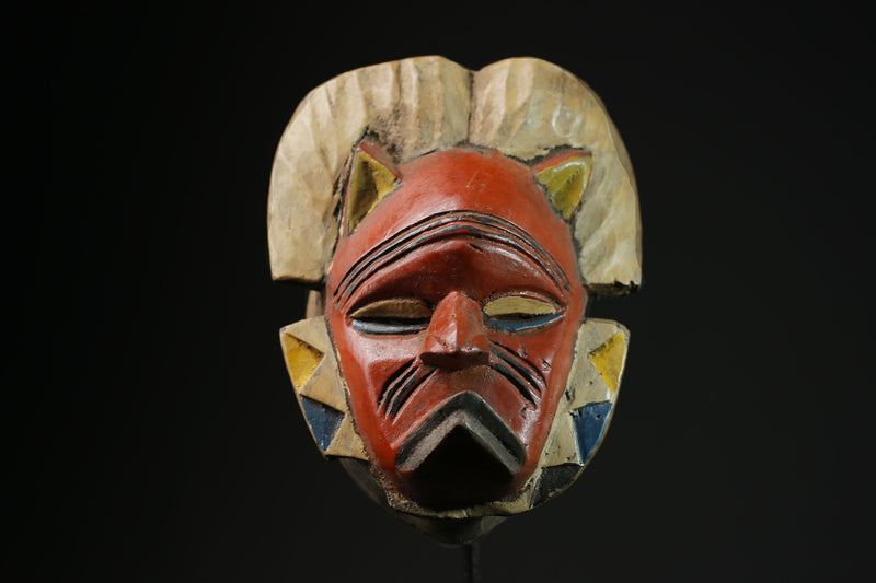 African mask  Ngbaka mask  antiques tribal Face vintage Wood Carvedcollect-5346