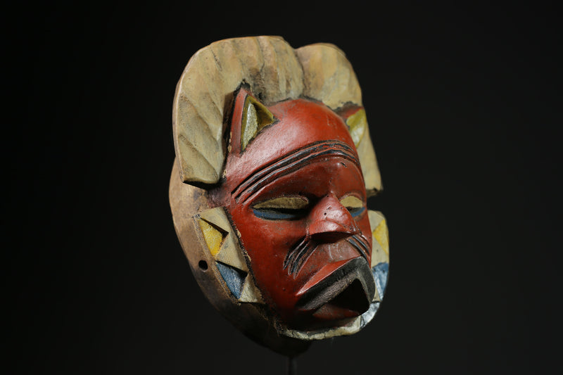 African mask  Ngbaka mask  antiques tribal Face vintage Wood Carvedcollect-5346