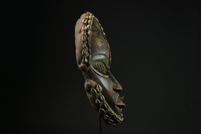 African mask antiques tribal art Face vintage Wood Carved mask dan masks for wall-9644