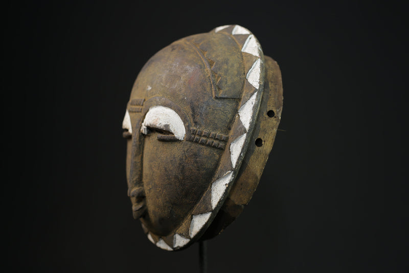 African Tribal Wood masks Face Vintage Wood Carved Ripolin Mask Guru -5383