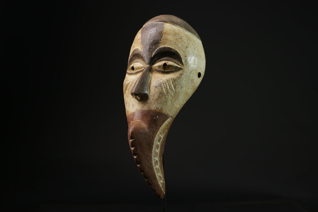 African Mask -Hand-Carved Wooden Igbo Tribal Art - Authentic Wall Hanging Sculpture for Unique Ethnic Home Décor and Collection Display-7636