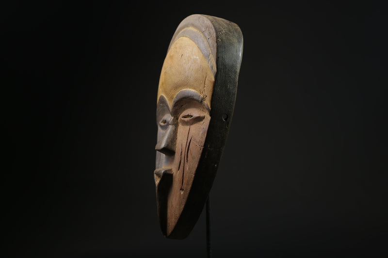 African Mask - Hand-Carved Tribal Face Mask from the Lega People of the Congo - Unique Bwami Society Wall Décor for Art Collectibles-6810