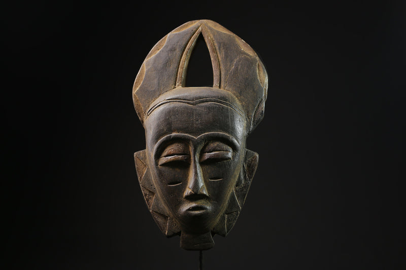 African Mask - Hand-Carved Wooden Baule Tribal Mask - Unique Wall Hanging Art Décor for Home and Ethnic Collectible Display-7860