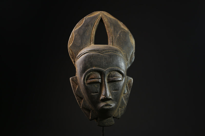 African Mask - Hand-Carved Wooden Baule Tribal Mask - Unique Wall Hanging Art Décor for Home and Ethnic Collectible Display-7860