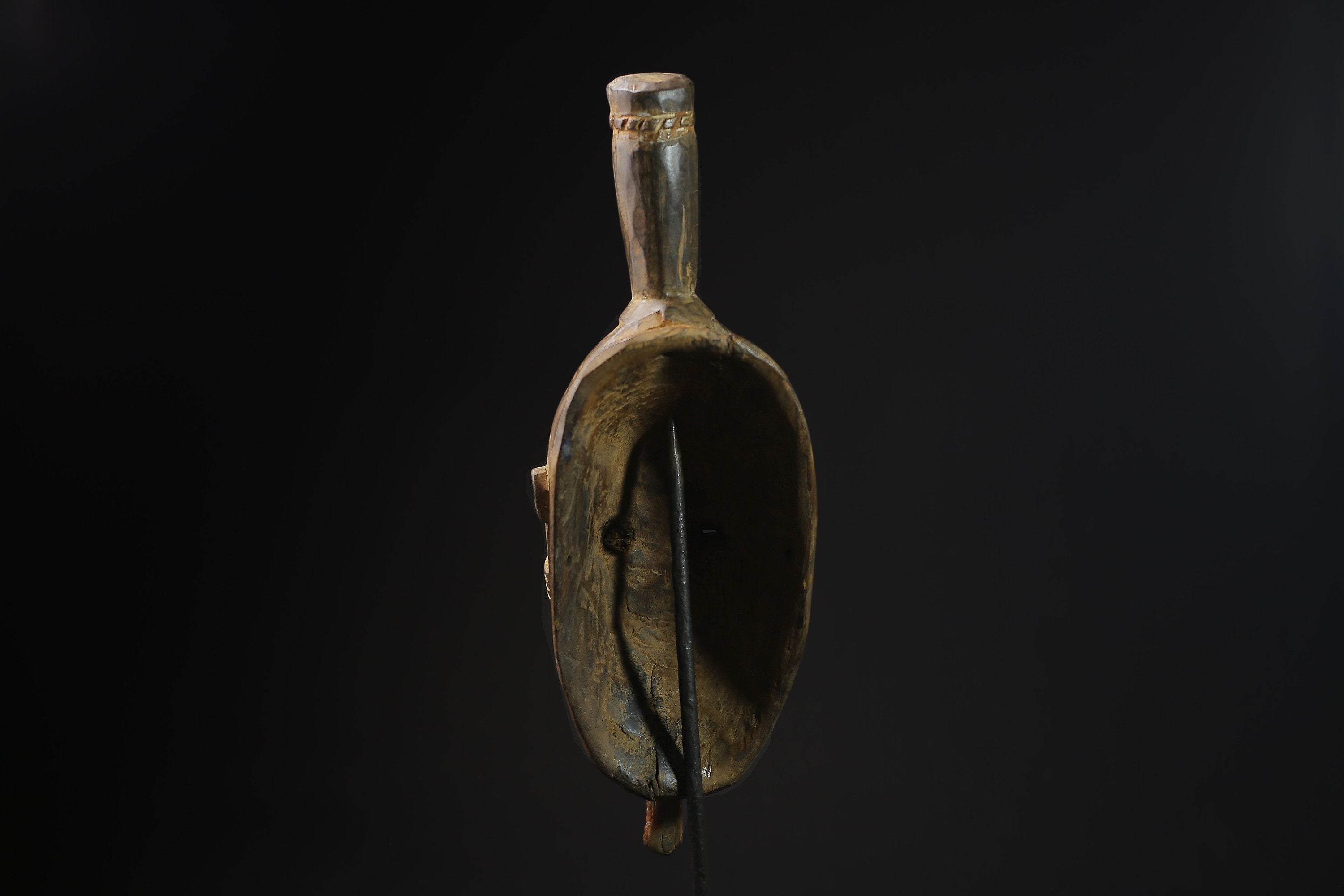 African Mask -Yaouré Tribal Wood Mask from Côte d'Ivoire - Hand-Carved Art with Natural Pigments for Unique Home Décor and Collectibles-4927