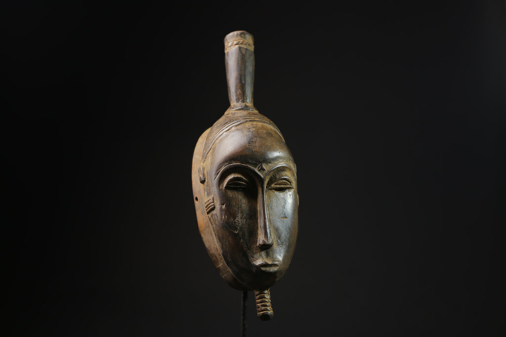 African Mask -Yaouré Tribal Wood Mask from Côte d'Ivoire - Hand-Carved Art with Natural Pigments for Unique Home Décor and Collectibles-4927