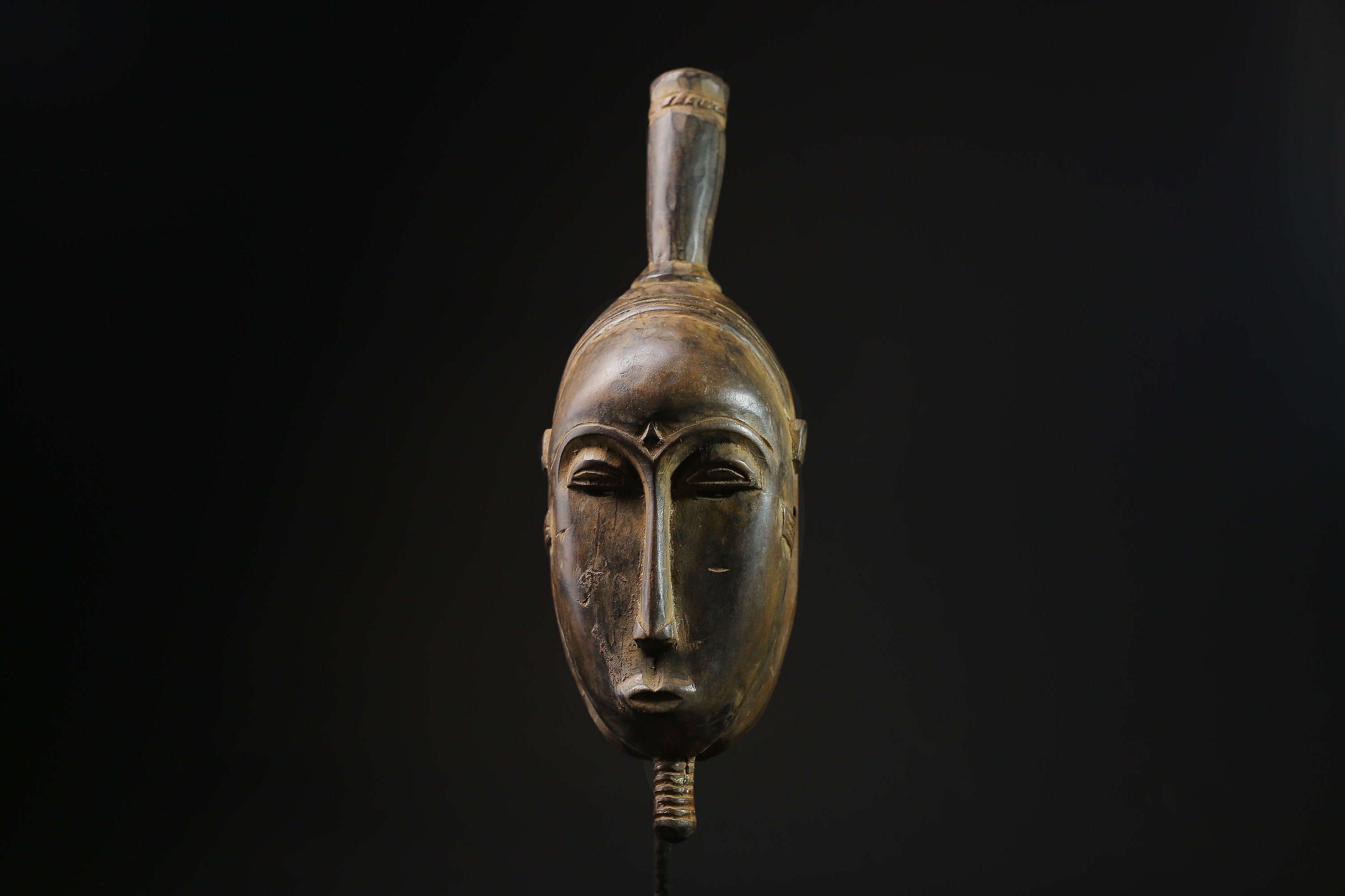 African Mask -Yaouré Tribal Wood Mask from Côte d'Ivoire - Hand-Carved Art with Natural Pigments for Unique Home Décor and Collectibles-4927