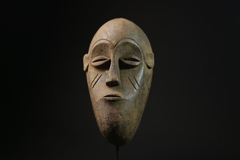 African Mask - Hand-Carved Tribal Festival Mask from Dan People - Unique Wooden Art for Ceremonial Decor and Collectible Home Display-3612