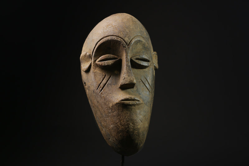 African Mask - Hand-Carved Tribal Festival Mask from Dan People - Unique Wooden Art for Ceremonial Decor and Collectible Home Display-3612