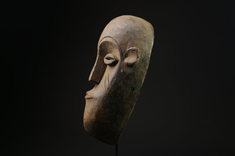 African Mask - Hand-Carved Tribal Festival Mask from Dan People - Unique Wooden Art for Ceremonial Decor and Collectible Home Display-3612