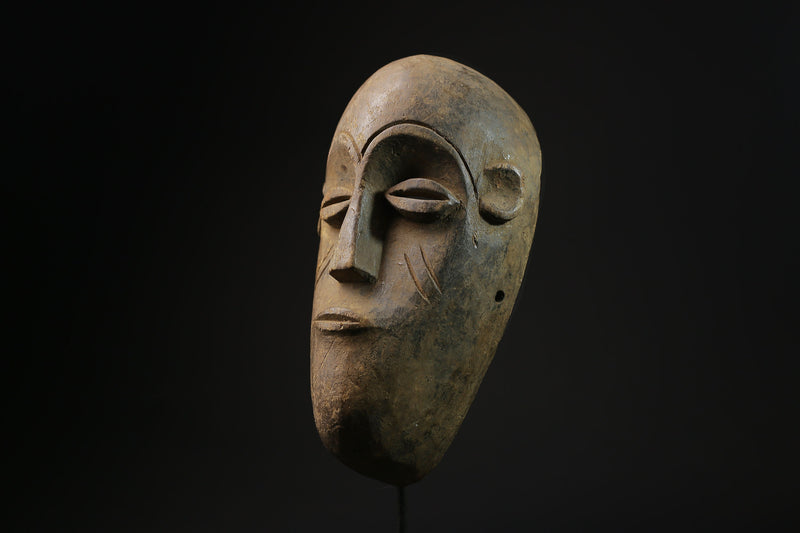 African Mask - Hand-Carved Tribal Festival Mask from Dan People - Unique Wooden Art for Ceremonial Decor and Collectible Home Display-3612