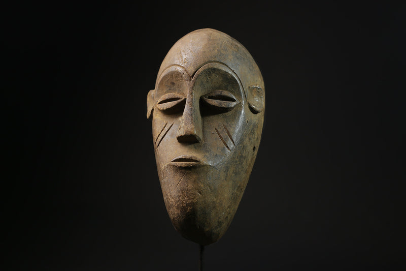 African Mask - Hand-Carved Tribal Festival Mask from Dan People - Unique Wooden Art for Ceremonial Decor and Collectible Home Display-3612