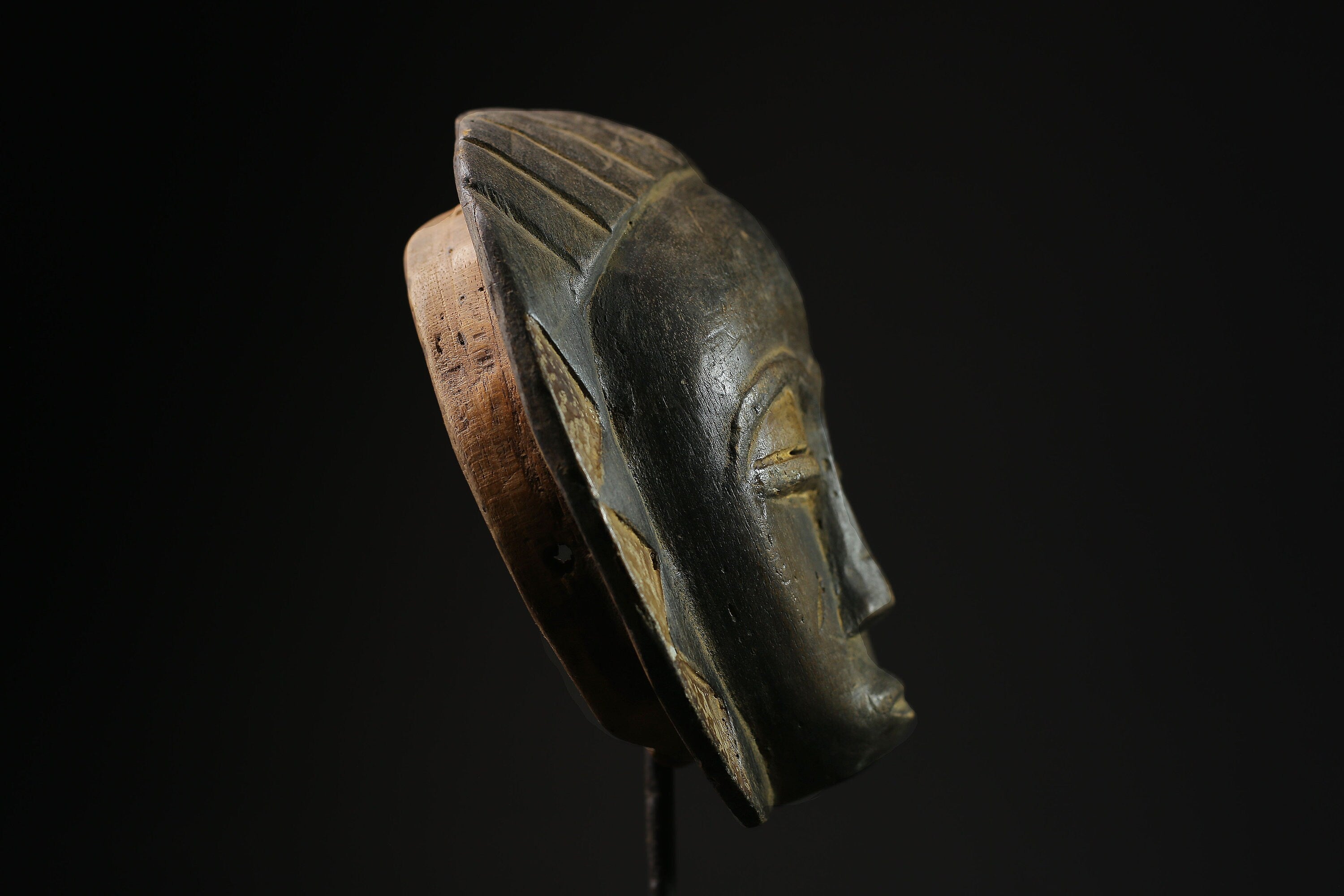 African Mask - Antique Tribal Face Mask - Vintage Hand-Carved Wooden Wall Hanging Décor for Unique Home Art and Collectibles Display-5347