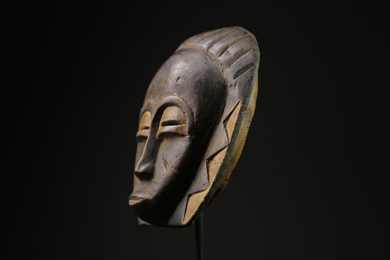 African mask antique tribal Face vintage Wood Carved Hanging masks for wall-5347