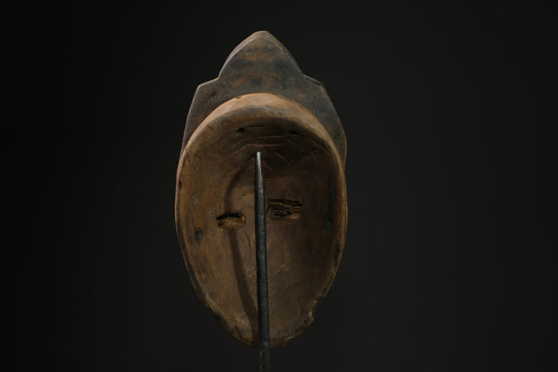 African Tribal Mask Tribal Face Vintage Wood Carved Hanging Mask Yaoure-5247