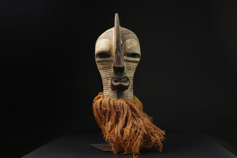 African Mask - Tribal Wooden Wall Hanging, Collectible Songye Decor, Unique Art Piece for Home Decoration, Ethnic Sculptural Display-G2129