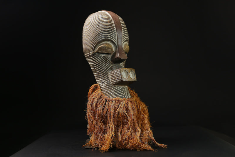 African Mask - Tribal Wood Sculpture, Unique Songye Kifwebe Collectible , Stunning Home Decor, Ethnic Wall Hanging for Cultural Style-G2132