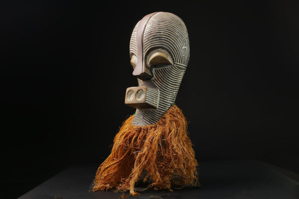 African Mask - Tribal Wood Sculpture, Unique Songye Kifwebe Collectible , Stunning Home Decor, Ethnic Wall Hanging for Cultural Style-G2132