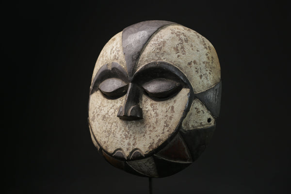 African Tribal Wood masks Tribal Art Carved Wood Triple Face Lega Mask-8287