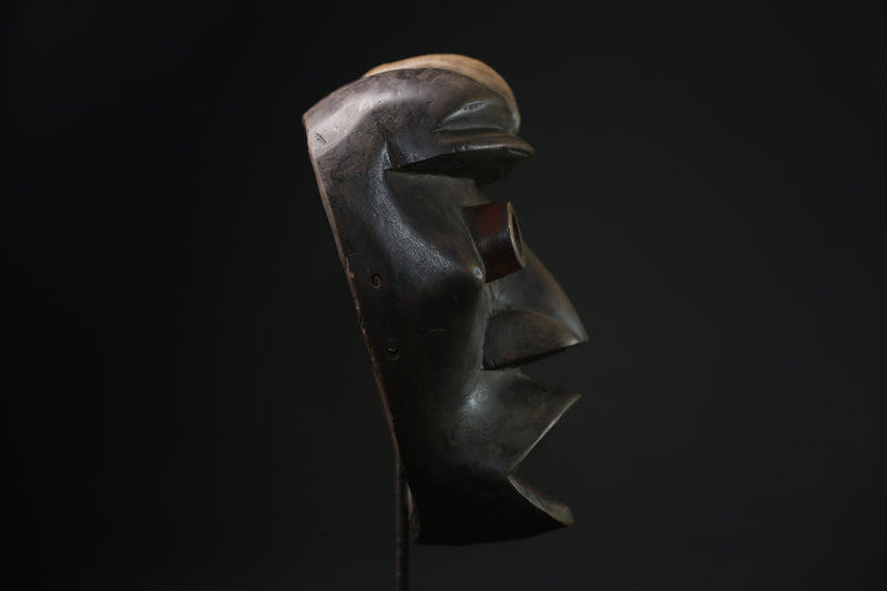 African Tribal Face Mask Wood Hand Carved Vintage Wall Hanging Dan Masks-8301