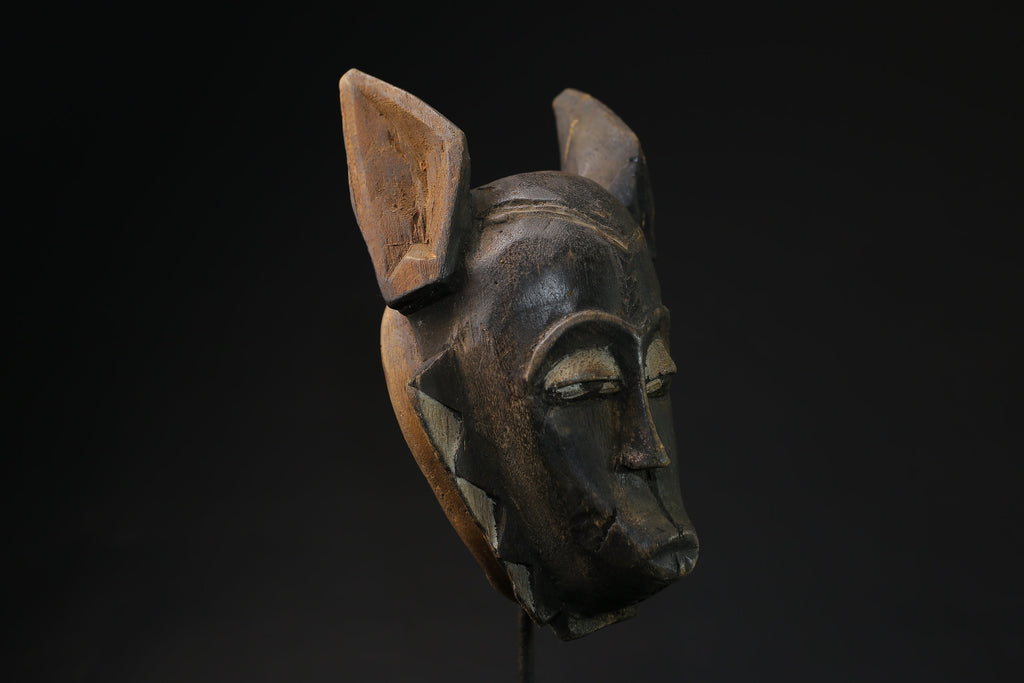 African Tribal Face Mask Wood Hand Carved Vintage Wall Hanging Guro mask-5394