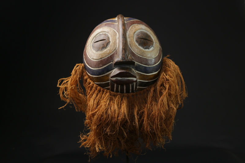 African Tribal Face Mask Wood Hand Wall Hanging Songye Kifwebe Mask-G2155