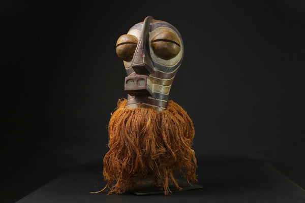 African Tribal Face Mask Wood Hand Wall Hanging Songye Kifwebe Mask-G2156