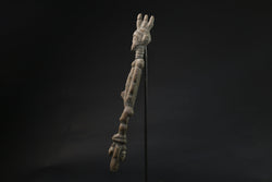 African Hand carved vintage hardwood walking stick with Art Deco handmade-9649