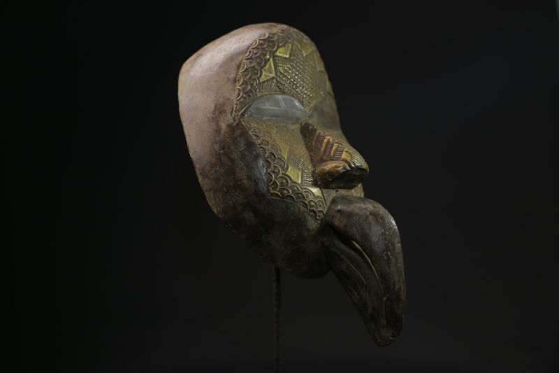 African Tribal Wood masks antiques tribal Face vintage Wood Carved mask dan-9671