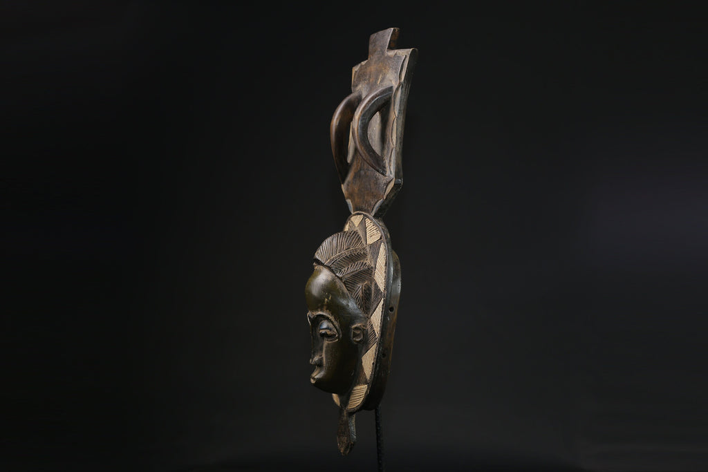 African Mask Antiques Tribal Art Face Vintage Wood Carved Vintage Guro masks for wall-8307