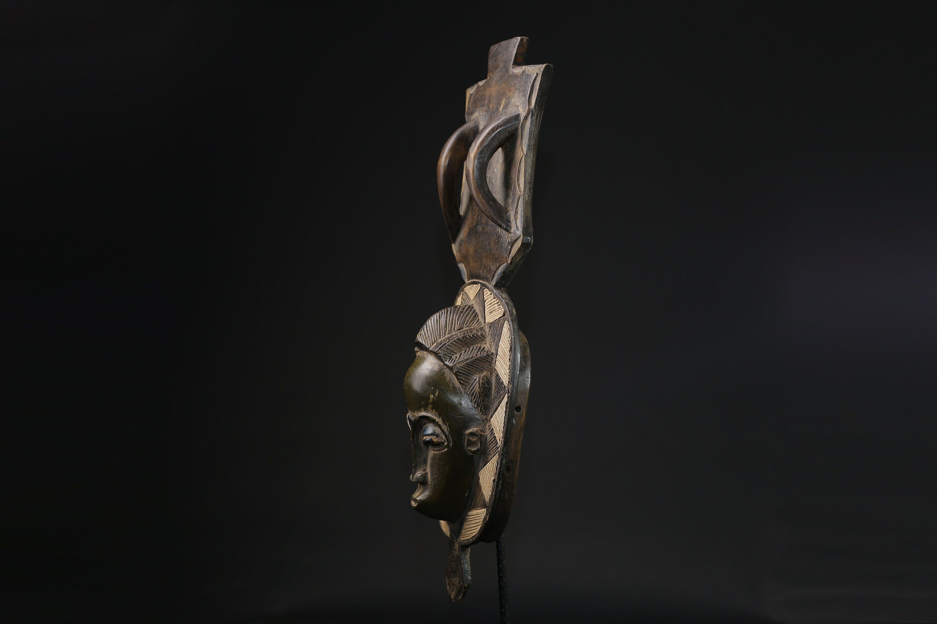 African Mask Antiques Tribal Art Face Vintage Wood Carved Vintage Guro masks for wall-8307