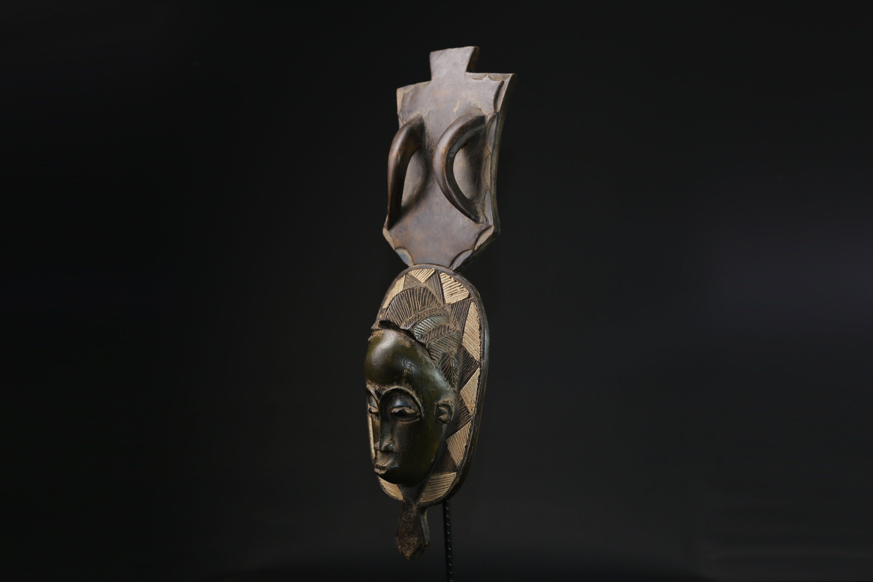 African Mask Antiques Tribal Art Face Vintage Wood Carved Vintage Guro masks for wall-8307