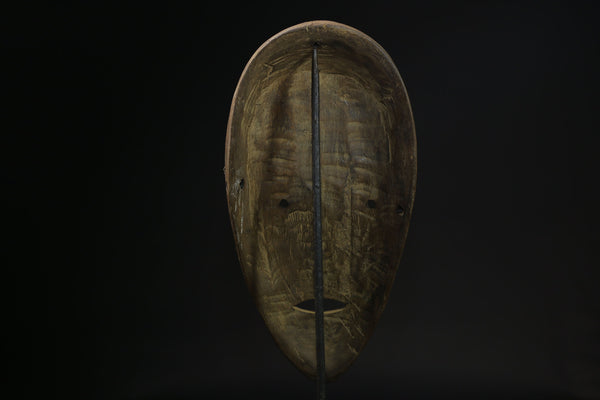 African Mask Tribal Face Mask Wood Lega Idimu Mask Bwami Brotherhood-6836