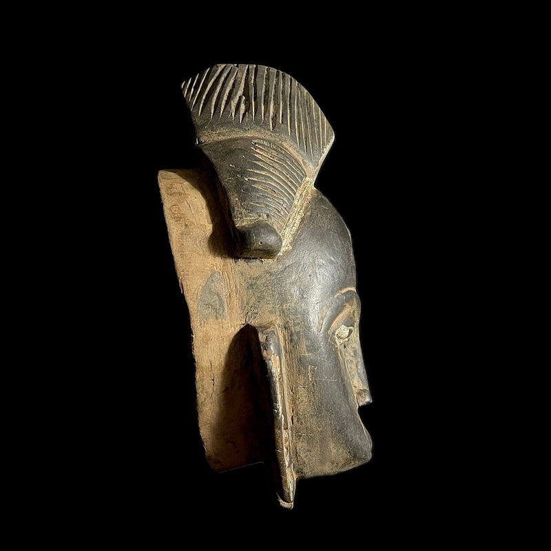 African Mask African Tribal Face Mask Wood Hand Carved Wall Hanging Baule Mask-G1922