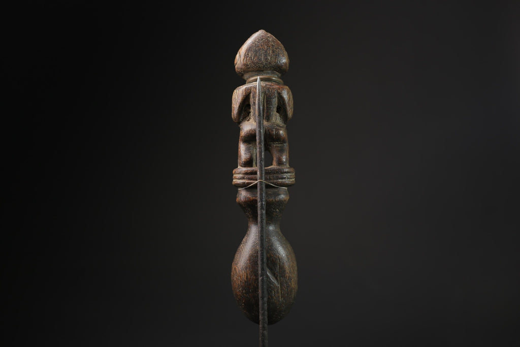 African Makonde Spoon Sculpted Spoon Whose Handle Forms An Ancestor Figure-5457